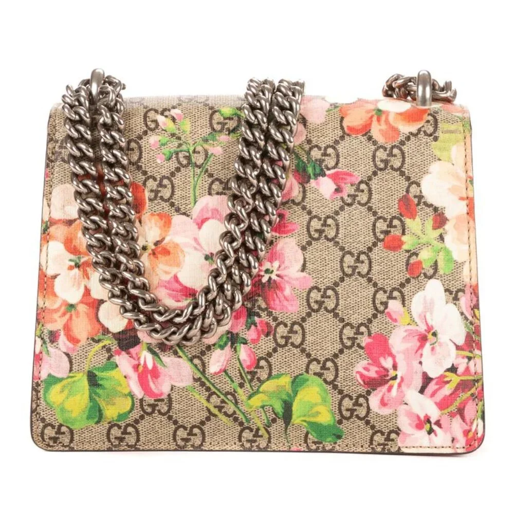 Gucci Blooms Dionysus Beige Burgundy Supreme Canvas Shoulder Bag - Picture 5 of 10
